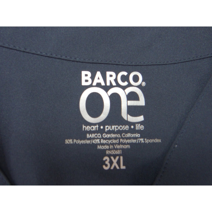 Barco One 5106X Steel Gray V Neck 5 Pocket Scrub Top Plus Size 3XL NEW2
