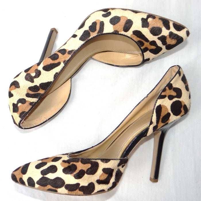 BCBGeneration Jaze Leopard Print Calf Hair d'Orsay Pumps Heels Size 9M PL JAZE X1