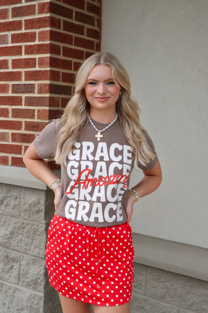Beaded Drawstring Mini Skort
