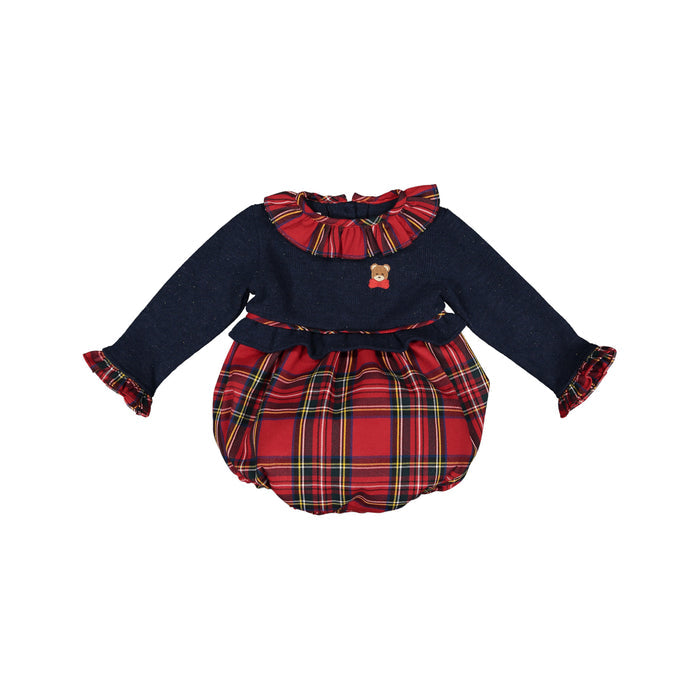 Bear Story Half-Knit Romper