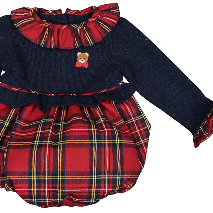 Bear Story Half-Knit Romper