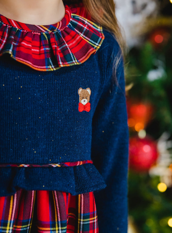 Bear Story Half-Knit Romper