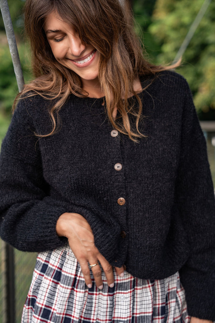 Betty Mohair Cardigan in Black