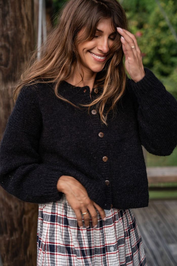 Betty Mohair Cardigan in Black