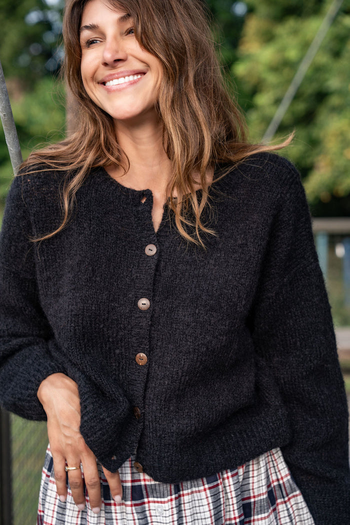 Betty Mohair Cardigan in Black
