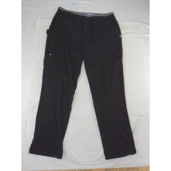 Beyond Scrubs Black Cargo Scrub Pants Womens Petite Medium PM Straight Leg 33851