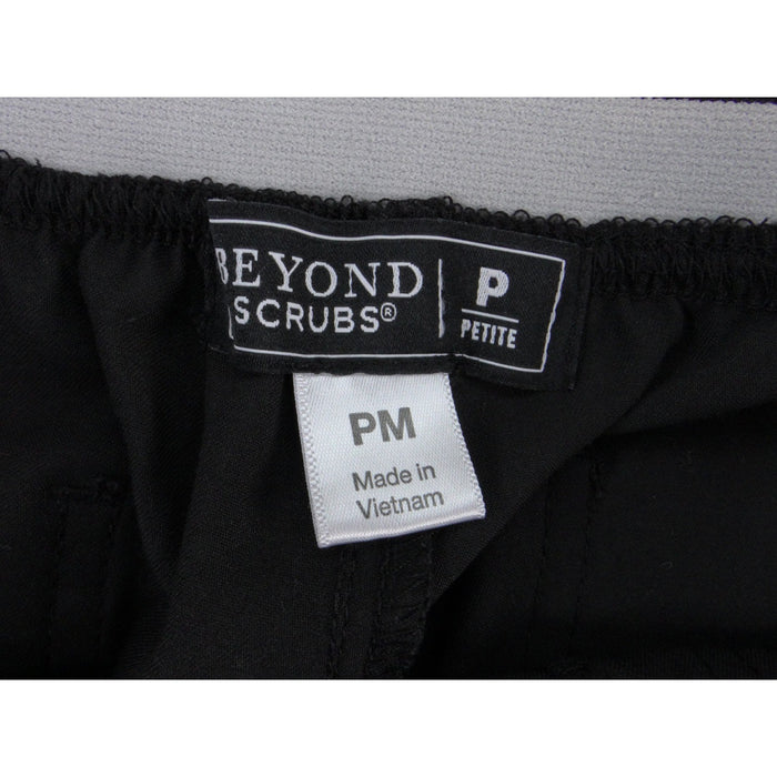 Beyond Scrubs Black Cargo Scrub Pants Womens Petite Medium PM Straight Leg 33852
