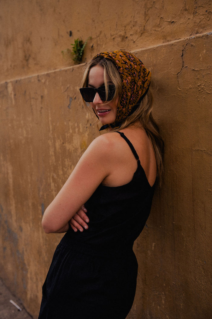 Bias Cut Tank in Black Linen