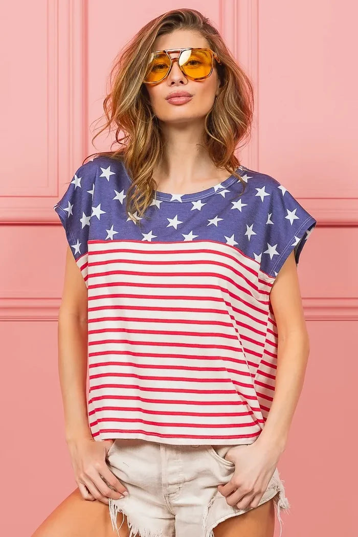 NAVY STAR/RED STRIPE / S
