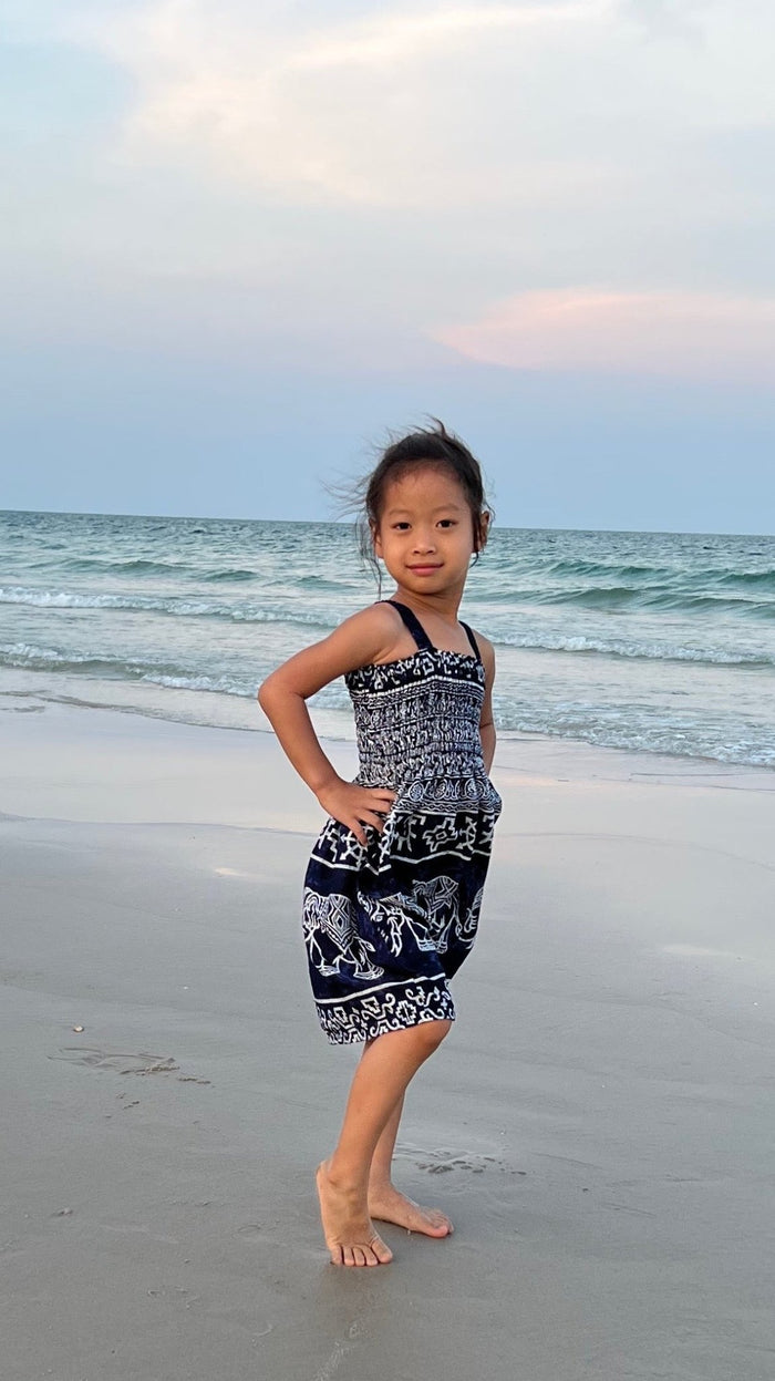 Big Elephant Kids Summer Dress - Lannaclothesdesign Shop