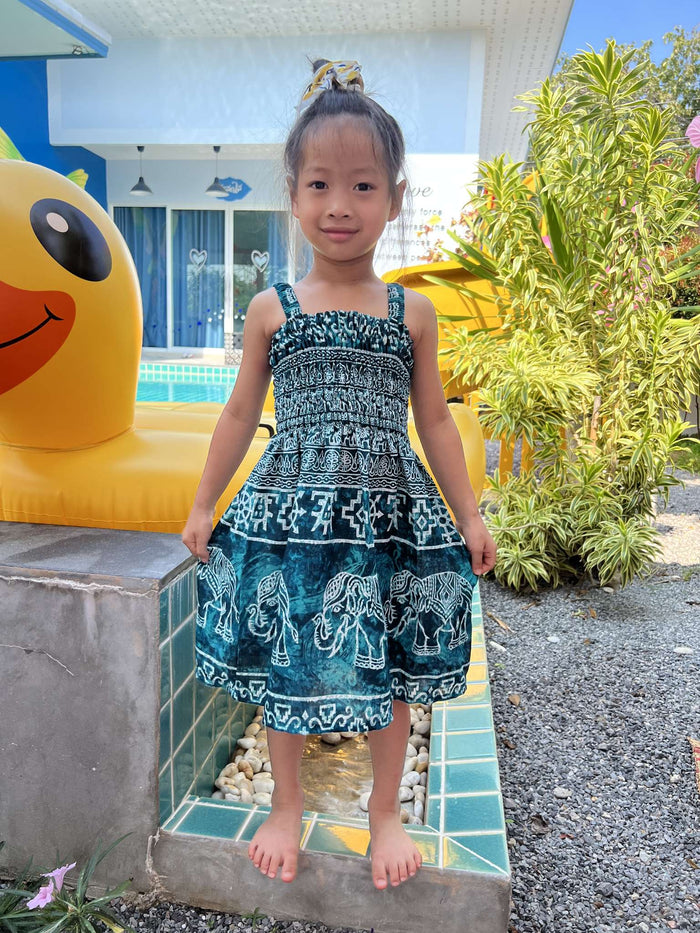 Big Elephant Kids Summer Dress - Lannaclothesdesign Shop