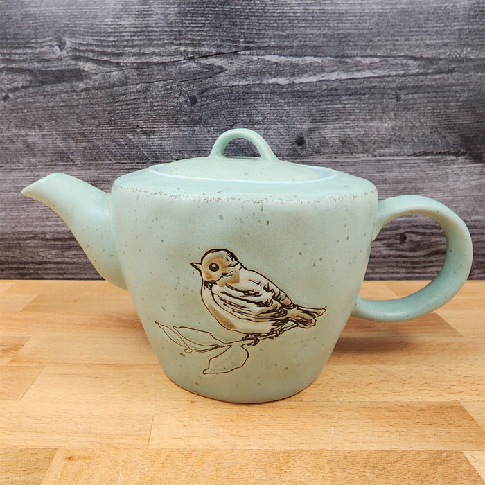 Bird Embossed Teapot Animal Ceramics Collectable Décor Tea Pot by Blue Sky