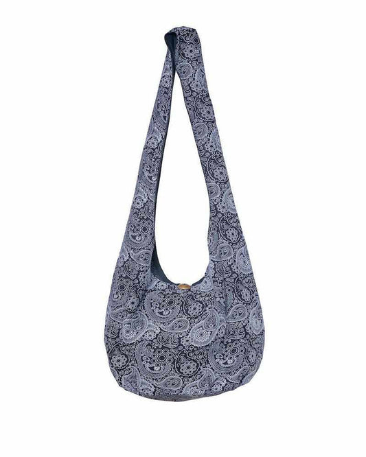 Black and Grey Sling Handbag - Lannaclothesdesign Shop