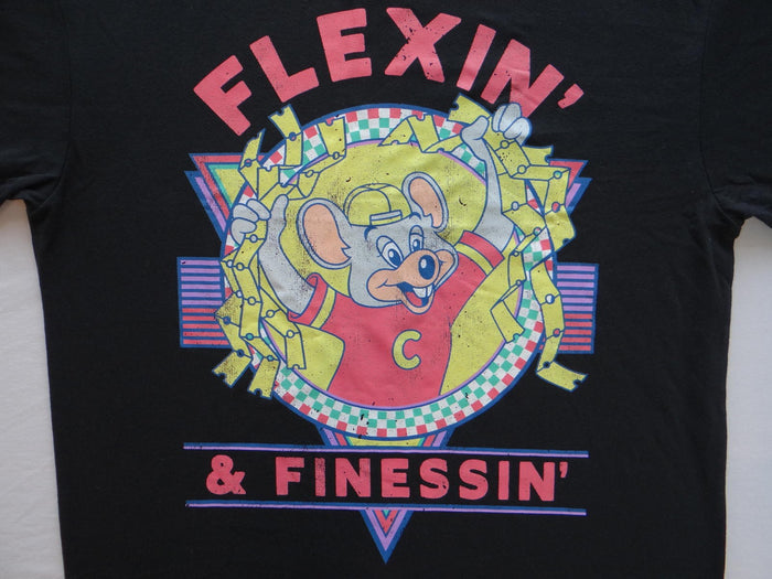 Black Graphic T Shirt with Flexin' & Finessin' Design2