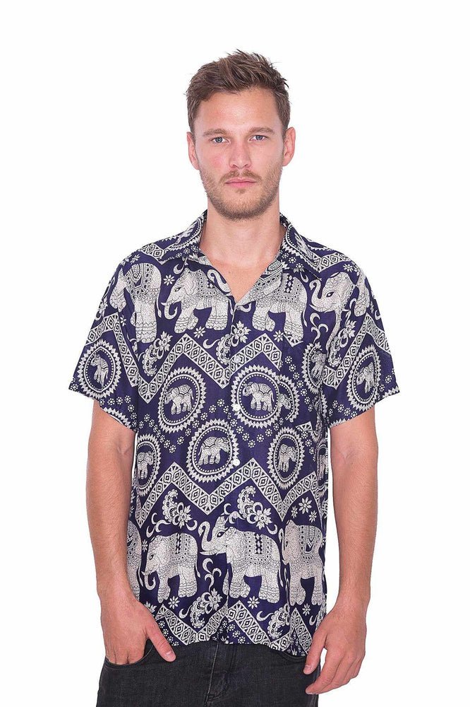Black Hawaiian Short Sleeve Casual Shirt - Lannaclothesdesign Shop