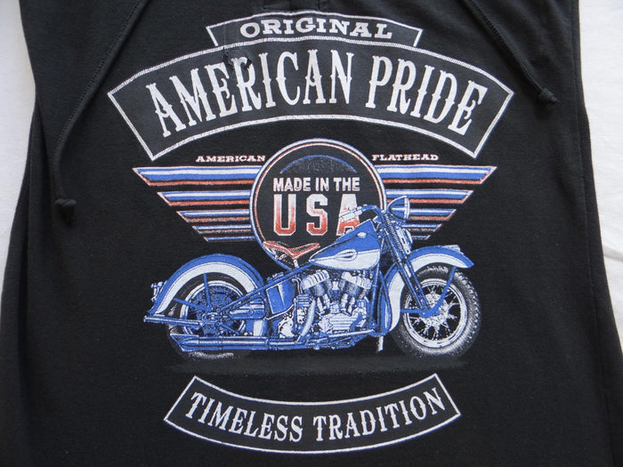 Black Lace Up Front American Pride Motorcycle Tank Top2
