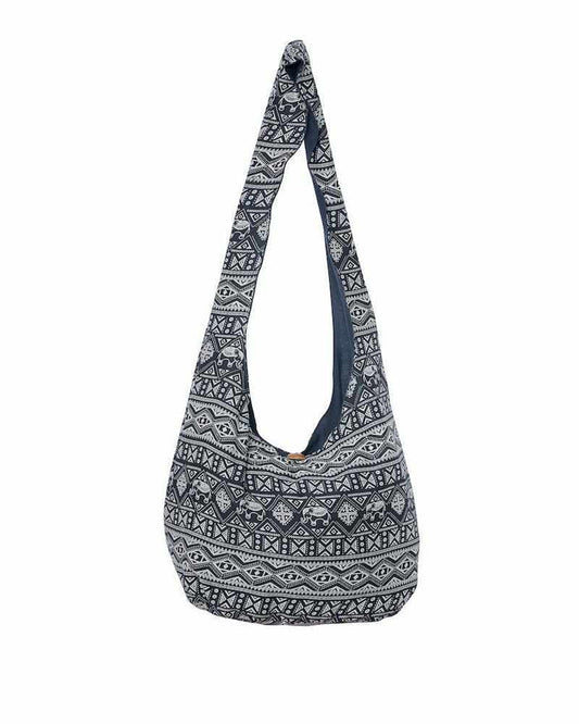 Black Print Shoulder Bag - Lannaclothesdesign Shop