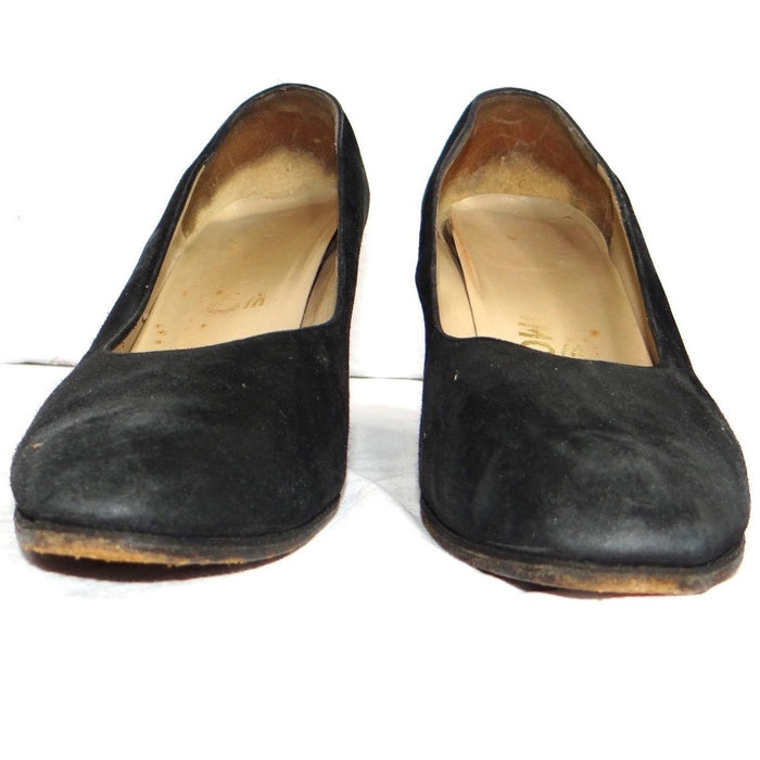 Black Suede Pumps Classic Pointed Toe High Heel Shoes Size 9AA3