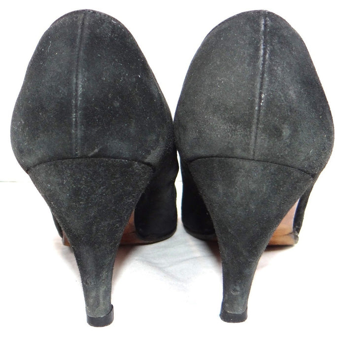 Black Suede Pumps Classic Pointed Toe High Heel Shoes Size 9AA4