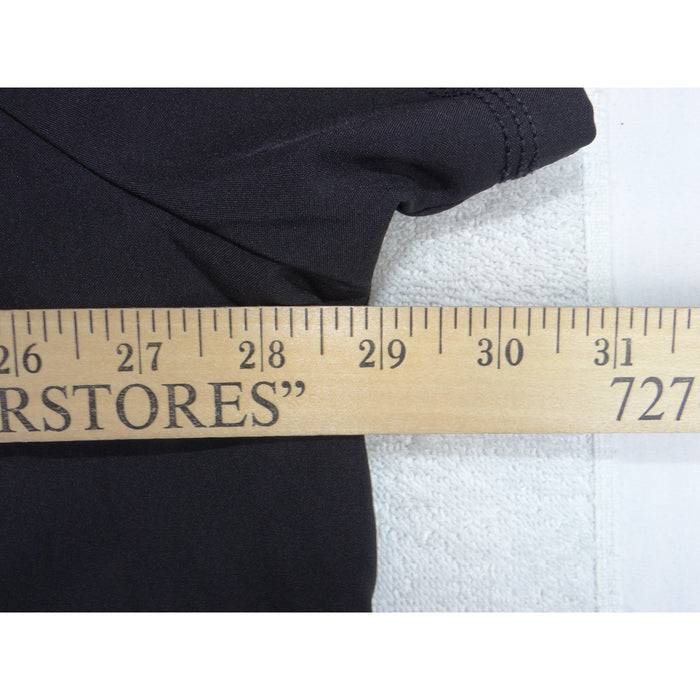 Black V Neck Mesh Back Scrub Top Short Sleeve Medical Uniform3