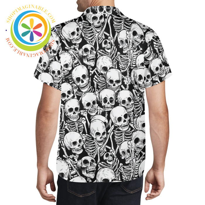 Black & White Skulls Hawaiian Casual Shirt