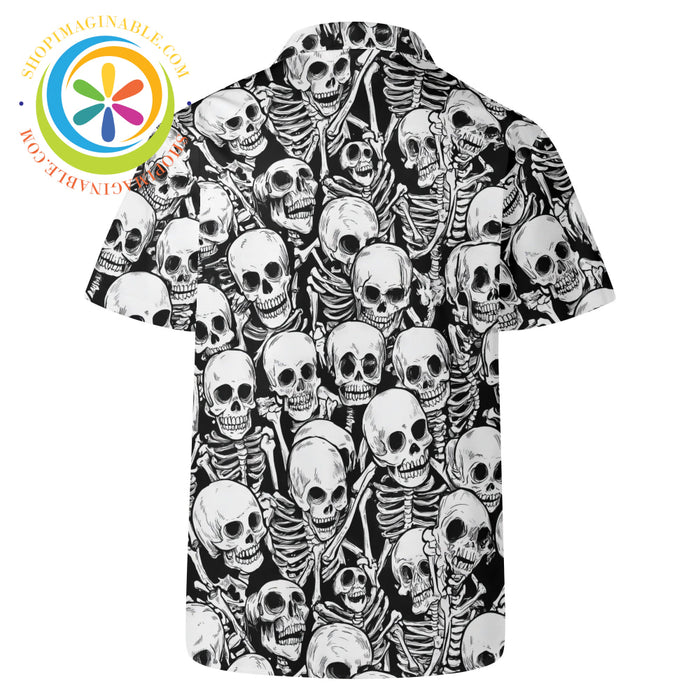 Black & White Skulls Hawaiian Casual Shirt