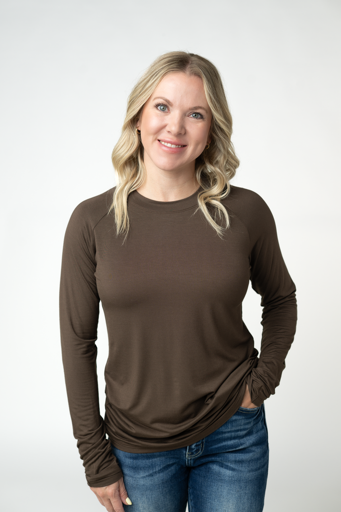 Blair Long Sleeve Top - Brown
