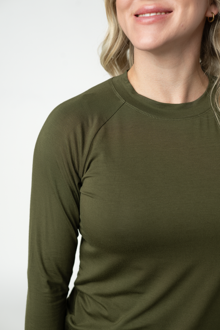 Blair Long Sleeve Top - Dark Olive