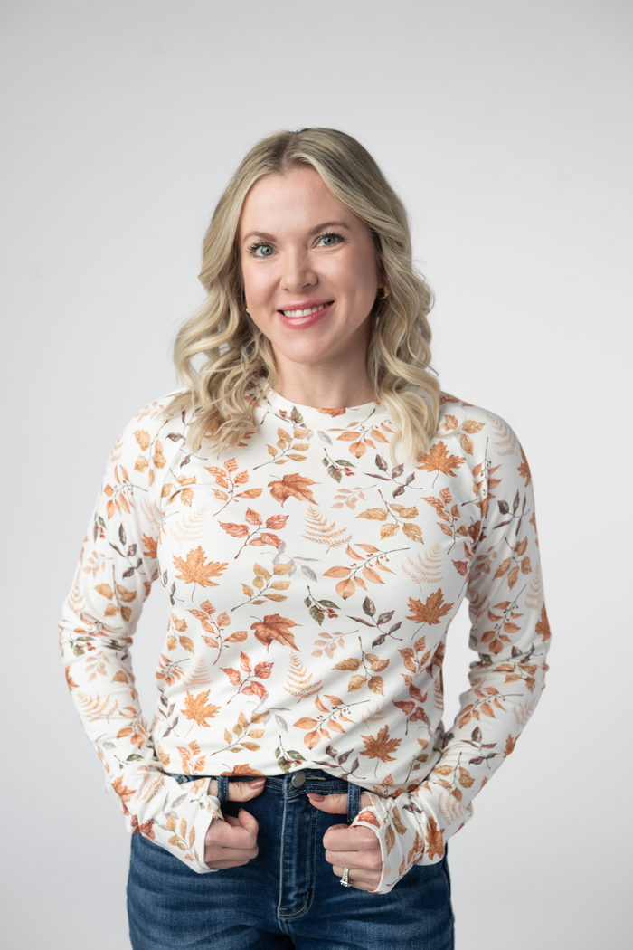 Blair Long Sleeve Top - Harvest Leaves