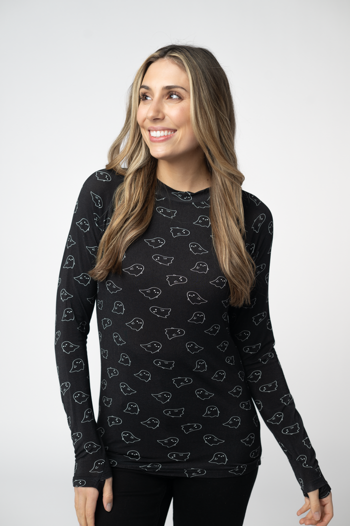 Blair Long Sleeve Top - Midnight Ghosts