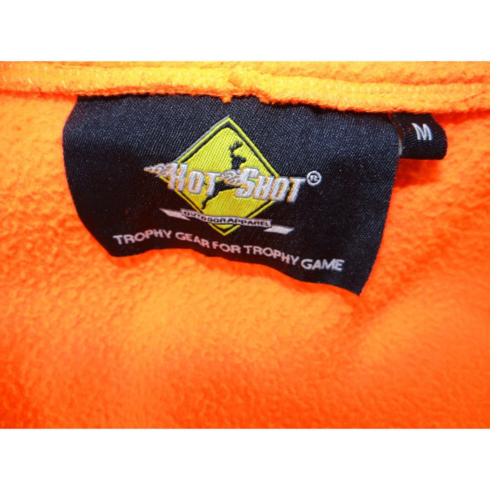Blaze Orange Fleece Zip Up Hoodie Jacket Long Sleeve Pockets1