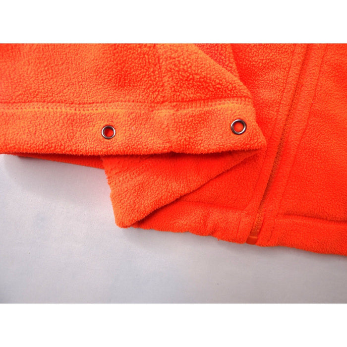 Blaze Orange Fleece Zip Up Hoodie Jacket Long Sleeve Pockets2