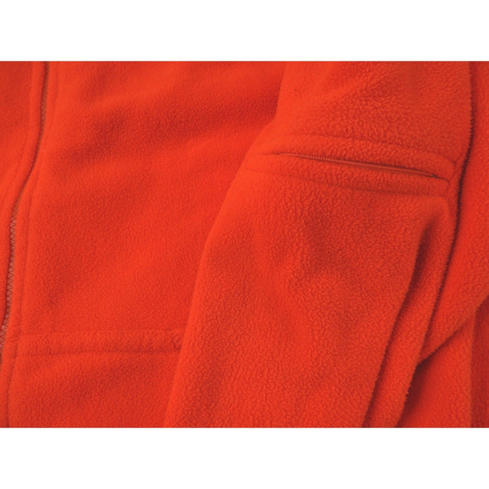 Blaze Orange Fleece Zip Up Hoodie Jacket Long Sleeve Pockets4