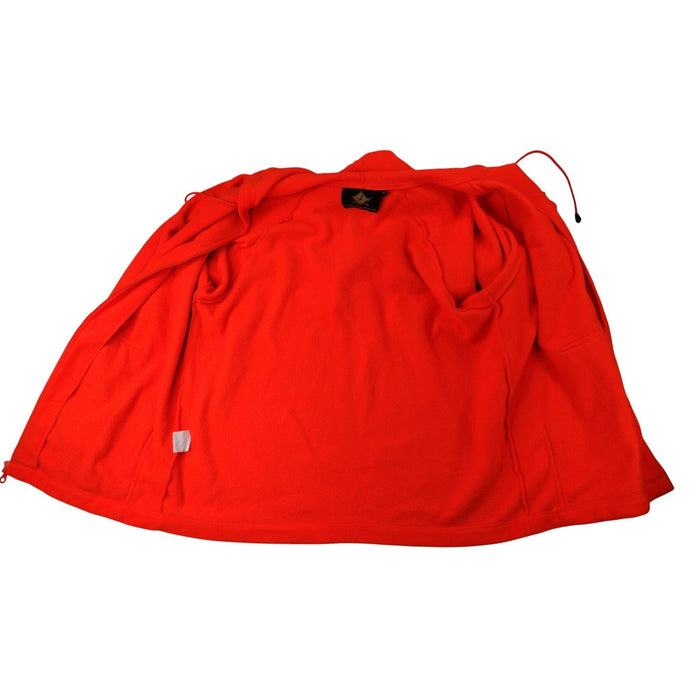Blaze Orange Fleece Zip Up Hoodie Jacket Long Sleeve Pockets5