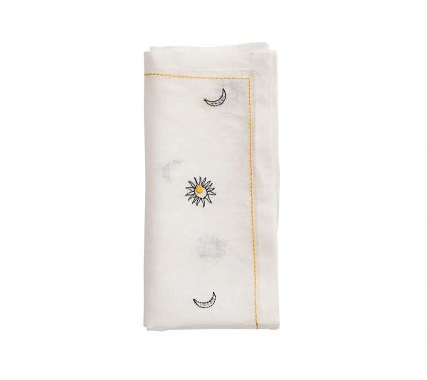 BOHEMIA NAPKIN, YELLOW & WHITE SET OF 4