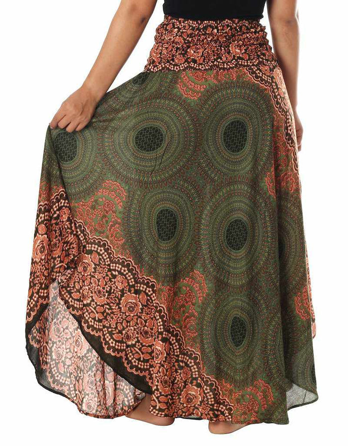 BOHEMIAN HIPPIE SKIRT GREEN - Lannaclothesdesign Shop