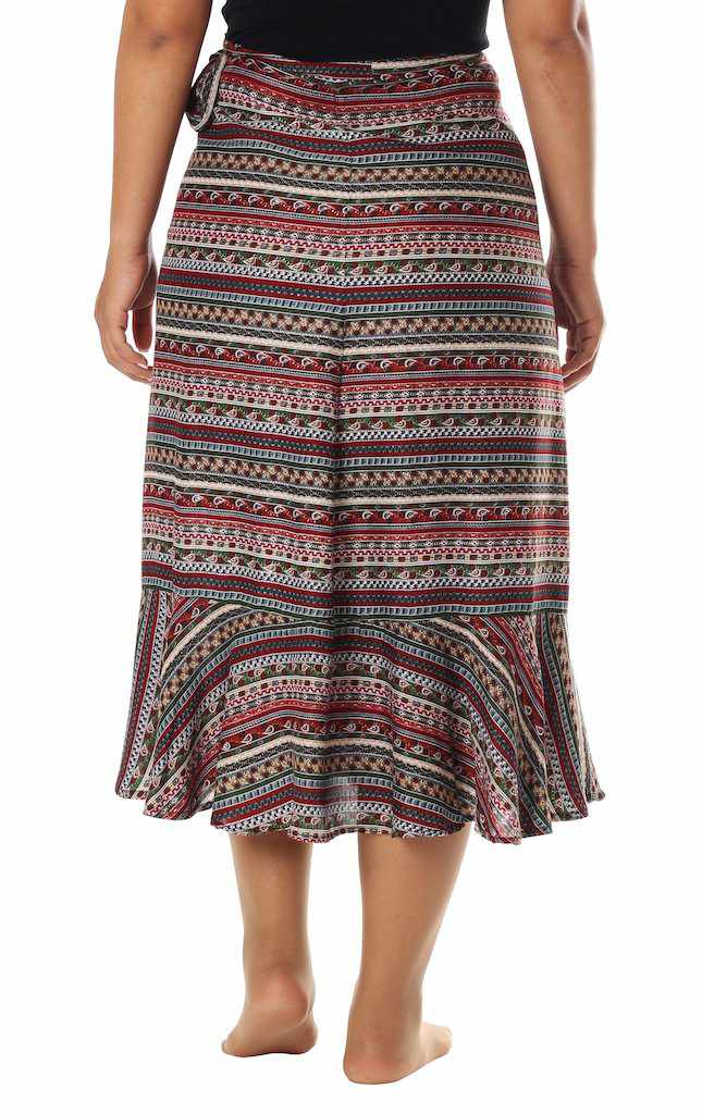 BOHEMIAN MIDI WRAP SKIRT - Lannaclothesdesign Shop
