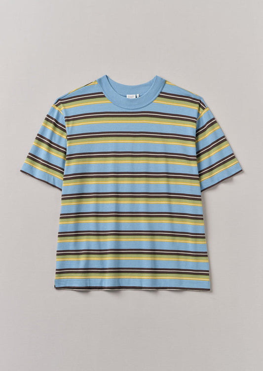 Bold Stripe Easy Cotton Tee | Blue Multi