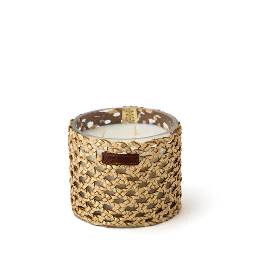 BOUGIE RAPHIA CUIR YARA M/ ROSE OUD MANDARINE MAJORELLE