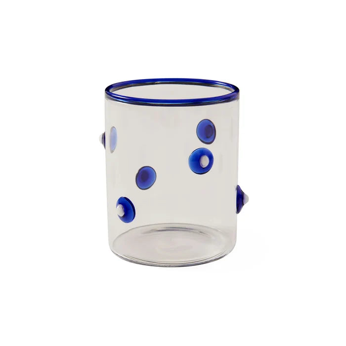 BOXED DOTTIE ROCKS GLASSWARE BLUE SET OF 4
