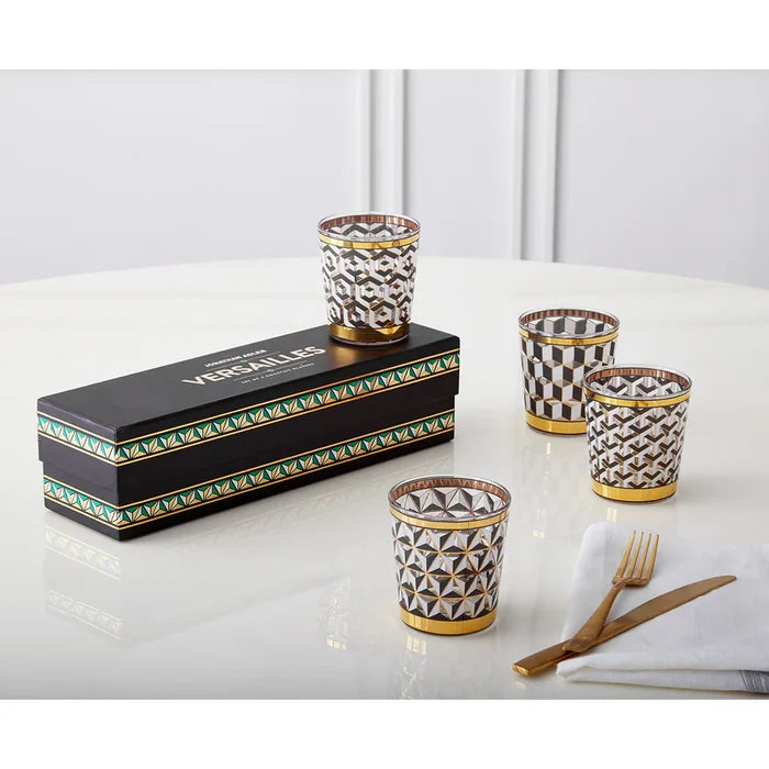 BOXED VERSAILLES GLASSWARE SET OF 4