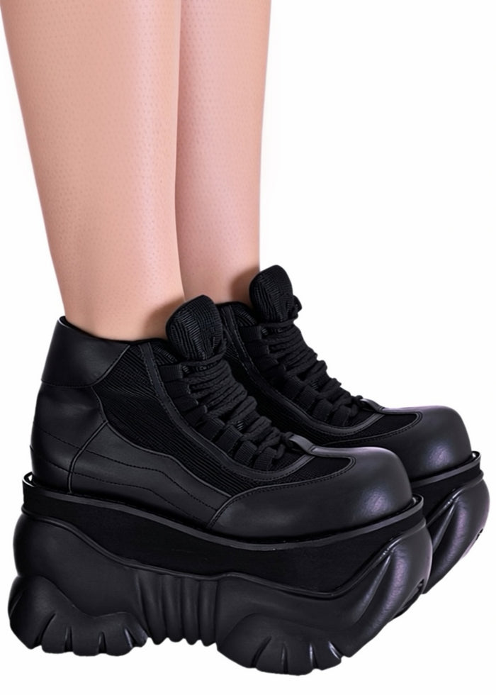 BOXER 01 Cyberpunk Unisex Black Platform Sneakers