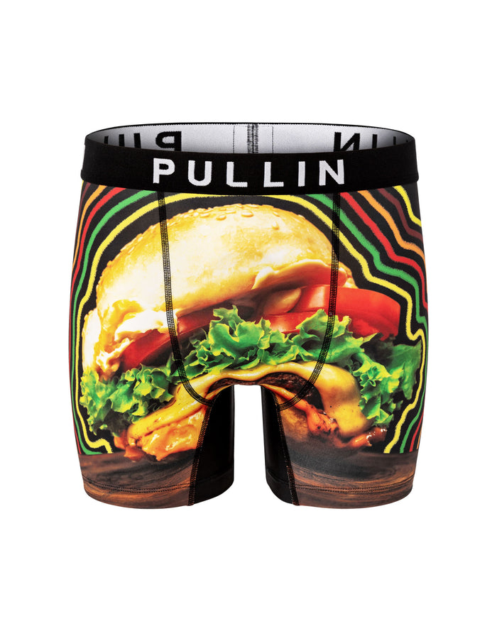 boxer homme imprimé boxer long burgerlover PULLIN en lycra