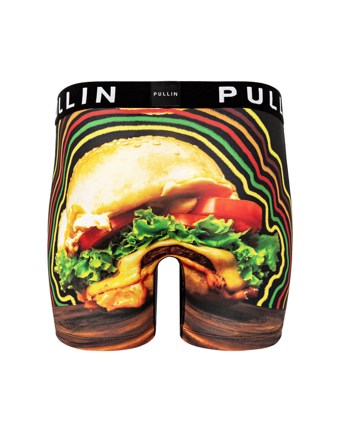 boxer homme imprimé boxer long burgerlover PULLIN en lycra