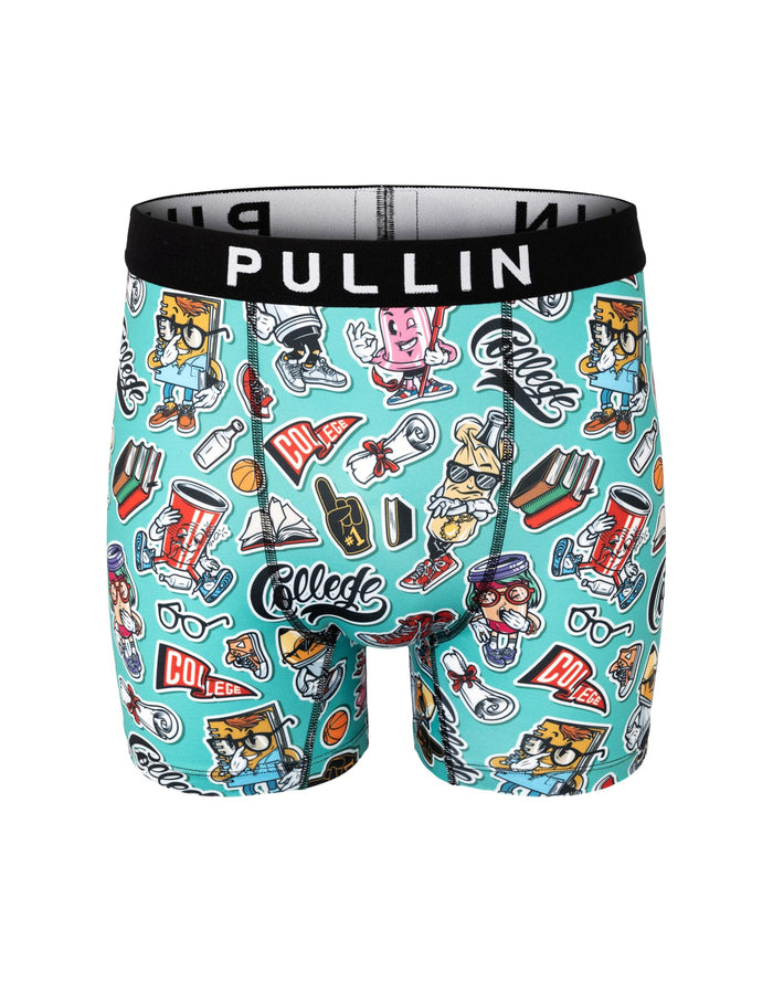 boxer homme imprimé boxer long college PULLIN en lycra