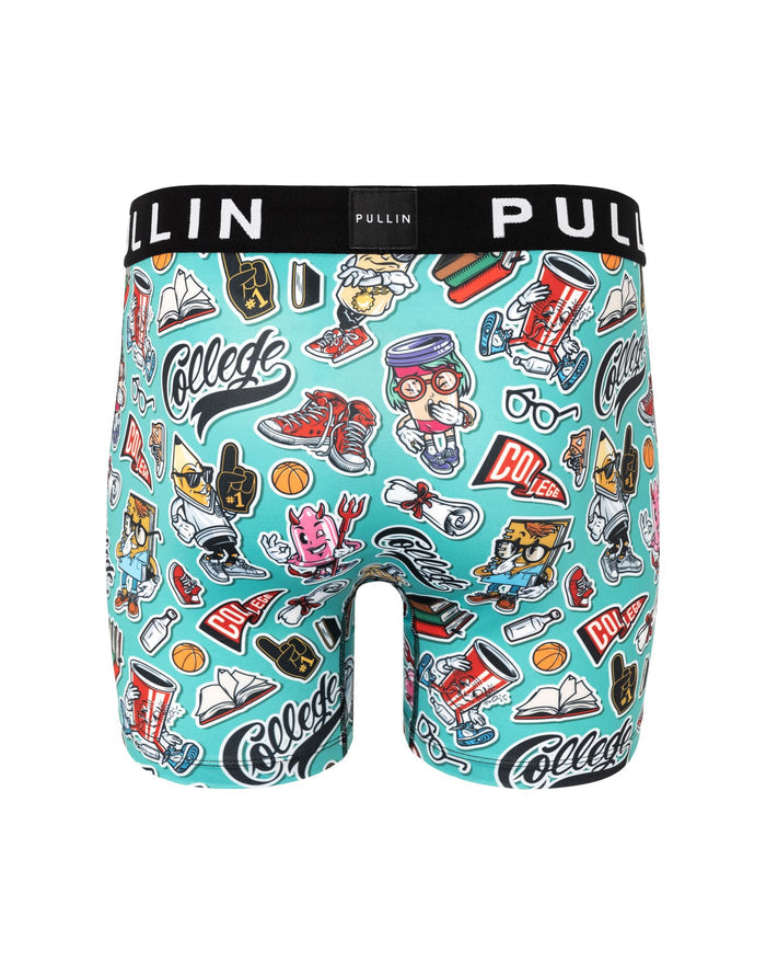 boxer homme imprimé boxer long college PULLIN en lycra