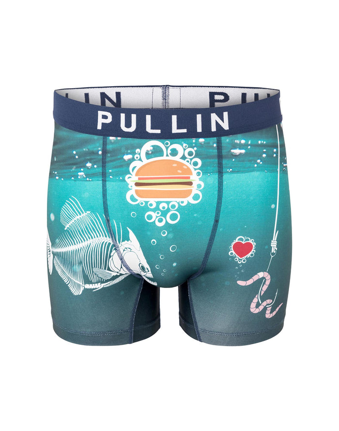 boxer homme imprimé boxer long fishburger PULLIN en lycra