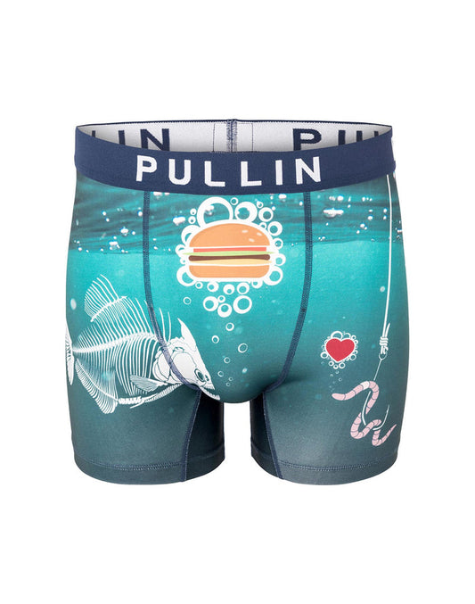 boxer homme imprimé boxer long fishburger PULLIN en lycra