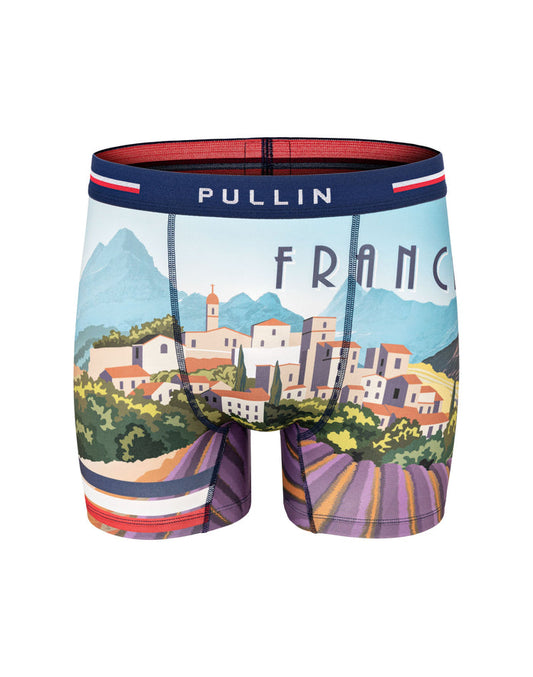boxer homme imprimé boxer long frenchvillage PULLIN en lycra