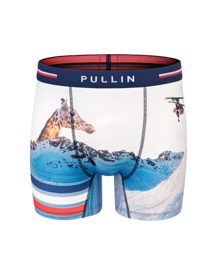 boxer homme imprimé boxer long skirafe PULLIN en lycra